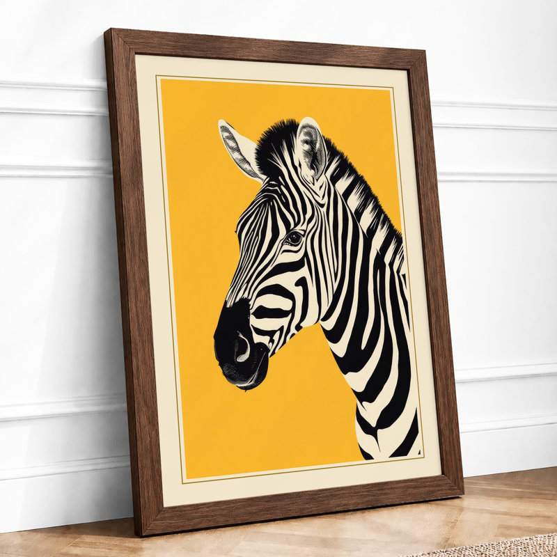 Striped Profile Graphic - Framed Print, A1 - 84.1 x 59.4 cm, Walnut