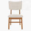 Ensemble de 4 chaises de salle à manger rembourrées ergonomiques de style Mid-Century moderne avec structure en bois d'hévéa robuste, chaises de cuisine antidérapantes pour la salle à manger, la cuisine, le café, beige et brun