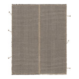 Rug & Kilim’S Accent Kilim, Square Rug In Textural White And Gray Stripes