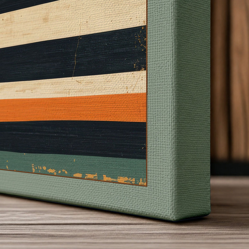 Layered Earth Tones Abstract - Wrapped Canvas, 36x24 - 91.4 x 61.0 cm, Sage Border