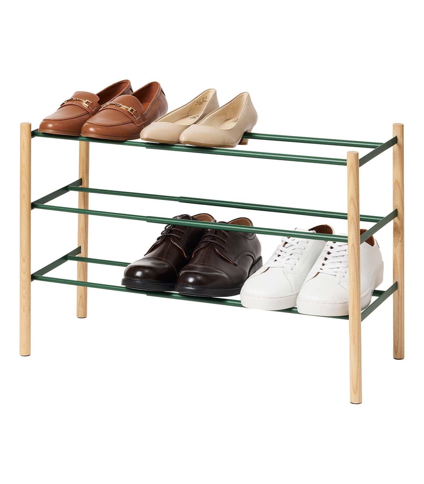 Yamazaki Home 3-Tier Shoe Rack, Green