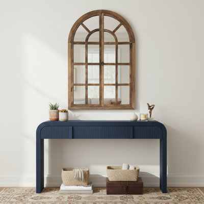 Console 31 po et miroir en bois 36 po pour table d'appoint