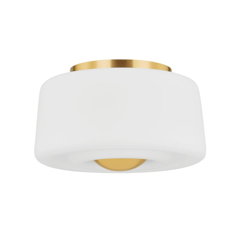 Ciela 13.5" 2-Light Flush Mount, Antique Brass