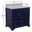 Ensemble de meuble-lavabo simple 36 po Tilford avec armoire bleu royal et comptoir en marbre de Carrare-1155766282-1178591876