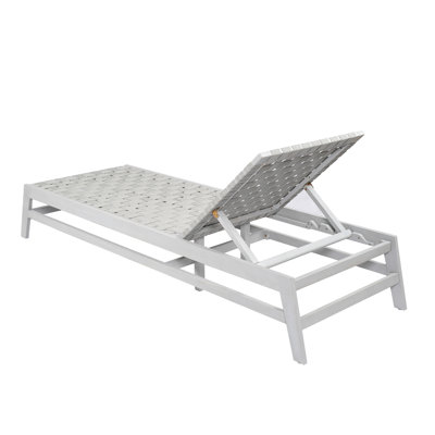 Adjustable Acacia Wood Patio Chaise Lounges, Modern Rope Design For Outdoor Relaxation