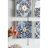 9.5X9.5" Blue, White, Gold Wall Beautification. Chic Framed For Hallway. Suits Eclectic Motifs. 95% Fir Wood, 5% Paper. 5Lbs. 9.5Wx9.5Hx1.7D Decor. Elegant Accents Home. Modern, Bohemian Styles.