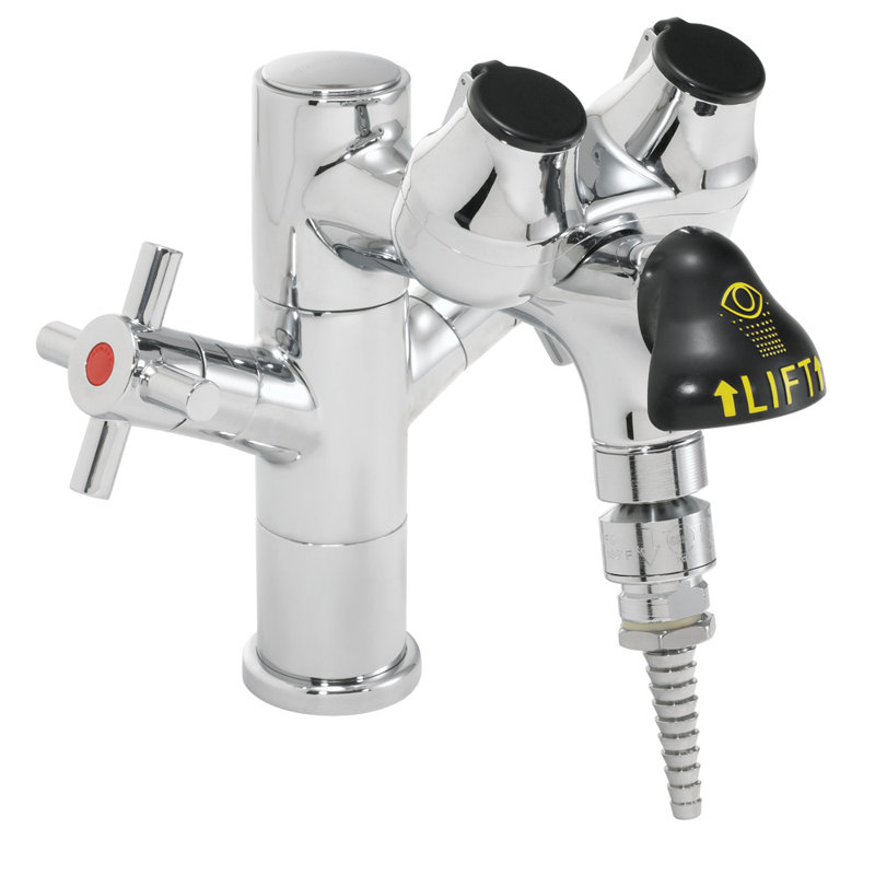Robinet de laboratoire à simple poteau avec prise de courant dentelé eyesaver