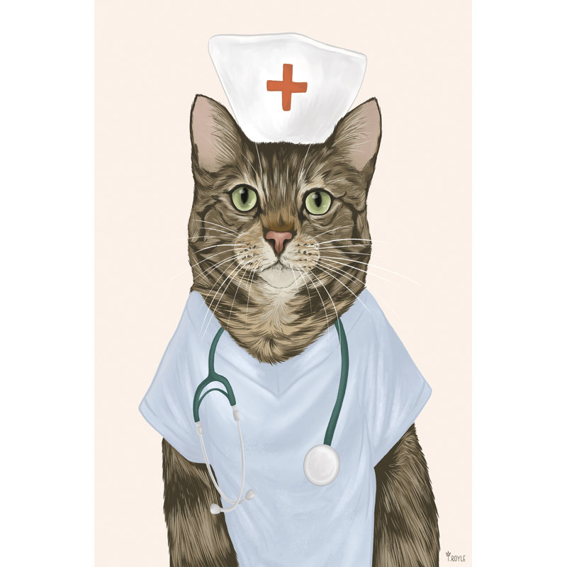Nurse Cat by Tara Royle - Wrapped Canvas Print, 122 cm H x 81 cm W