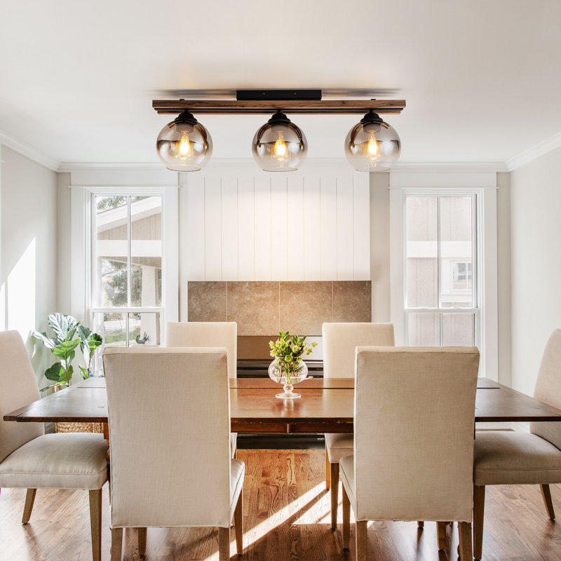 TimberLume 3 - Light Linear Flush Mount Ceiling Light 