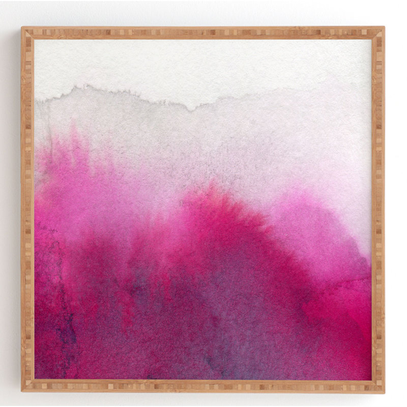 « trouble rose », reproduction sur bois encadrée, H 12 po x l 12 po x P 1 po