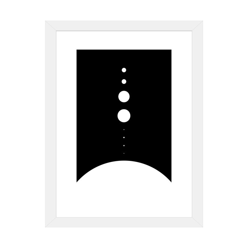 Planètes à l'échelle I - impression, Papier encadré blanc, Blanc, H 24 po x l 16 po x P 1 po