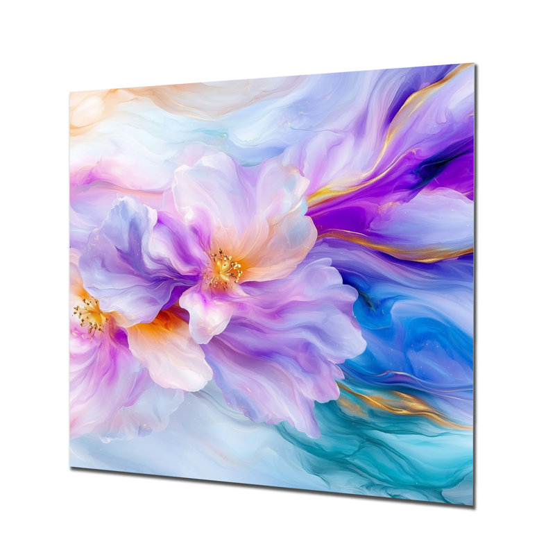 Natures beauté fleurs mauves agate II, H 16 po x l 16 po x P 0,84 po