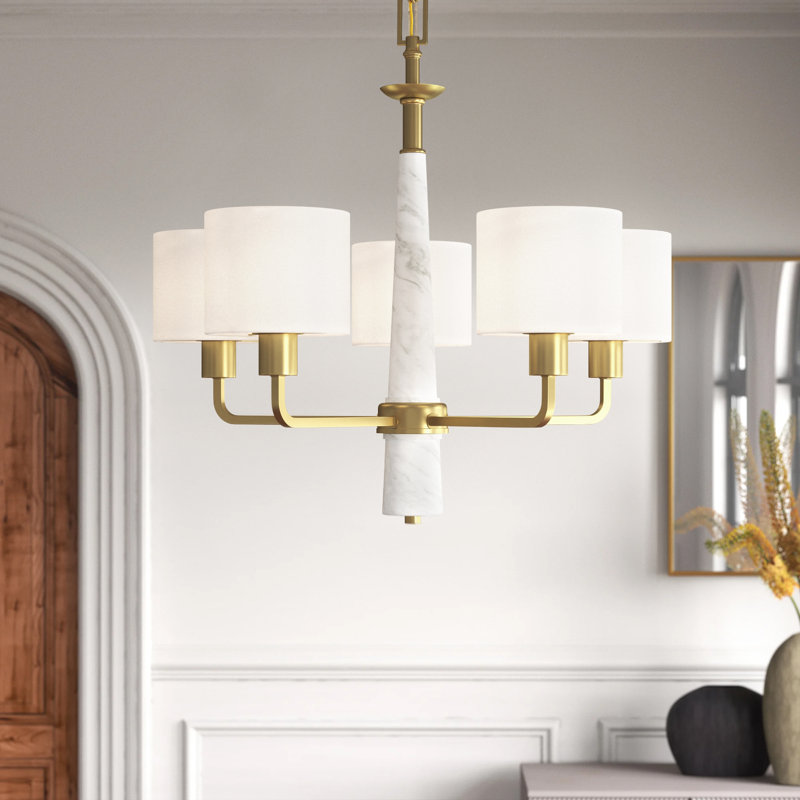 Perth 5 Light Metal Dimmable Chandelier
