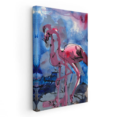 Flamants roses - reproduction d'art sur toile