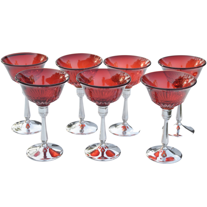 8 oz Verre à pied argenté