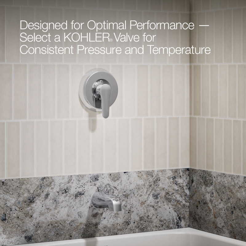 Garniture de baignoire et de douche juillet Rite-Temp avec poignée levier, bec coulissant et pomme de douche 1,75 GPM
