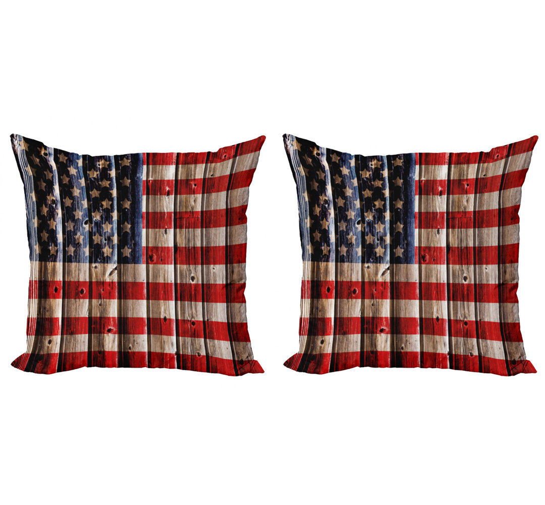 Striped Reversible Pillow Cover (Set of 2) Ambesonne 