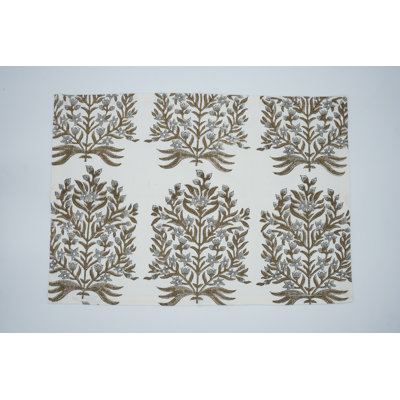 13X19 Inch Elegant Dining Placemats – Stylish & Durable Table Mats for Everyday Use, vrindavan, gray