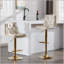 Ensemble de 2 tabourets de bar, avec repose-pieds chromé et base pivotante en velours à hauteur réglable et tabouret de bar simple Golden Leg-261130768