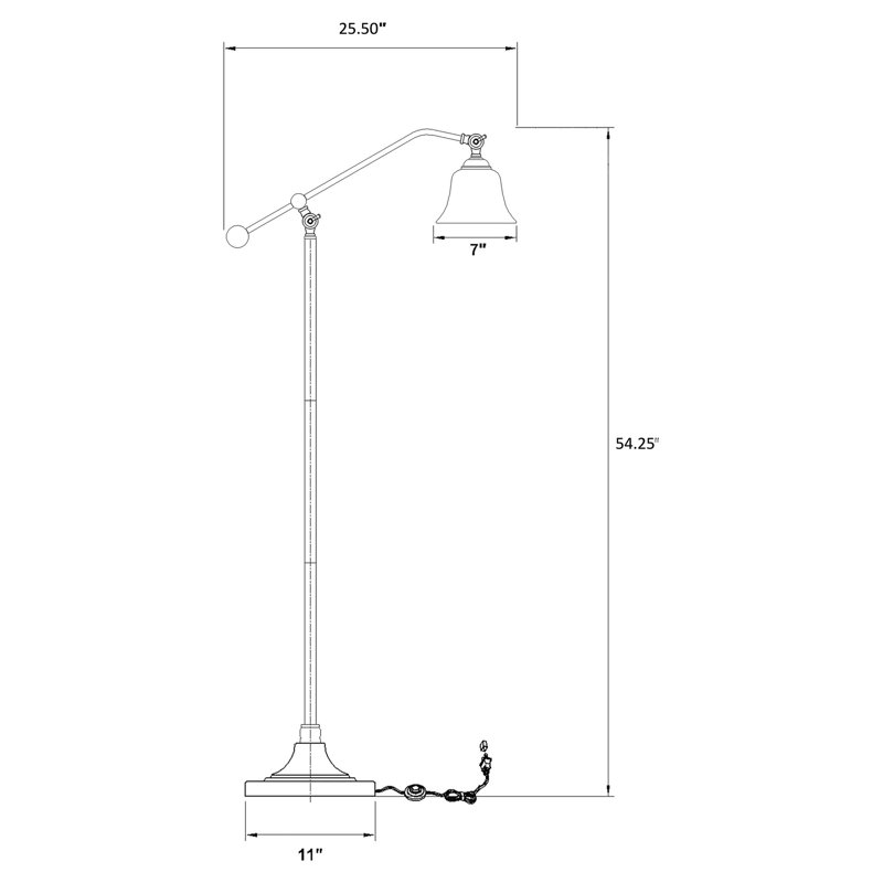 Lampe sur pied cloche en bronze Madeira