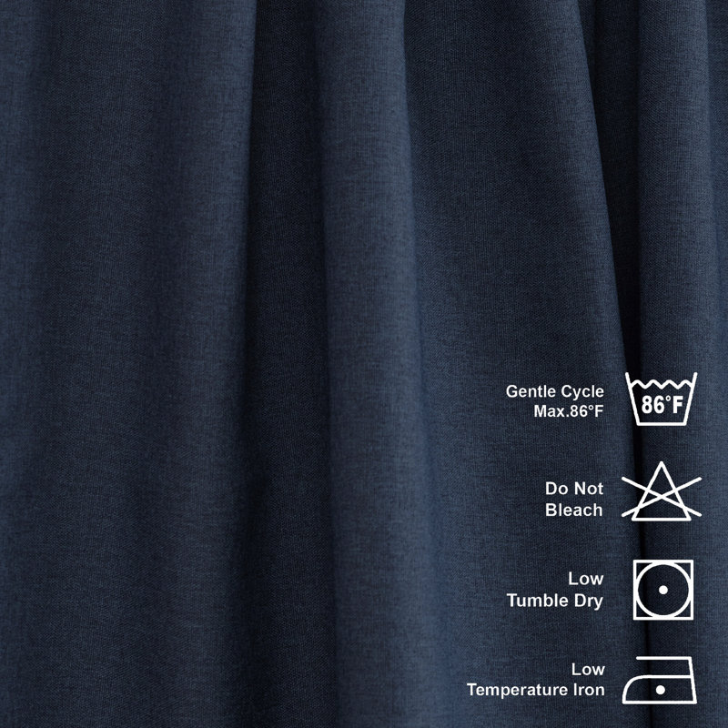 Room Darkening Single Curtain Panel, 260cm W x 225cm H, Dark Navy