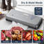 YASHE Vacuum Sealer Machine with Dry & Moist Modes, 5-in-1 Multi-Functional Food Vacuum Sealer Machine for Sous Vide Cooking, 30cm Seam for Preserving Meat, Fish, Fruits, and Vegetables