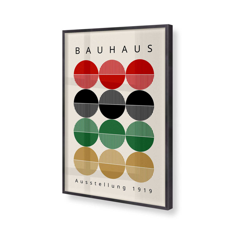 Cercles de Bauhaus rétro, Cadre simple en zinc patiné, H 15,25 po x l 12,25 po