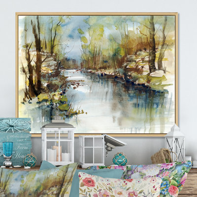 " Summer River Landscape Illustration II "