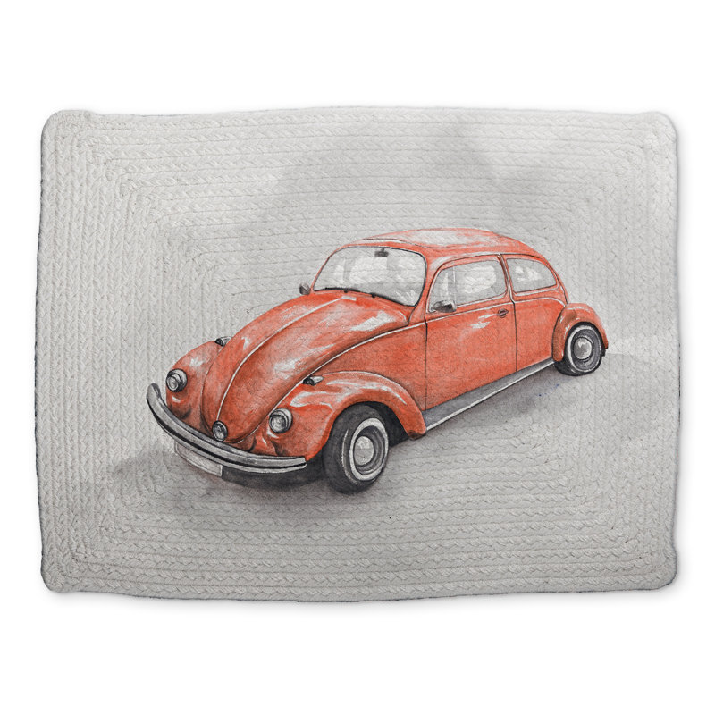 Napperon Vintage Red Beetle | Décor de polyester tressé