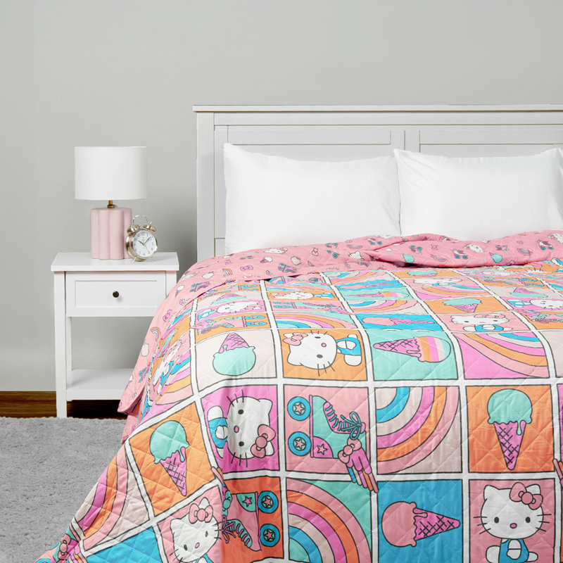 Couverture Sanpi Hello Kitty Rainbow, Rose, Grand lit