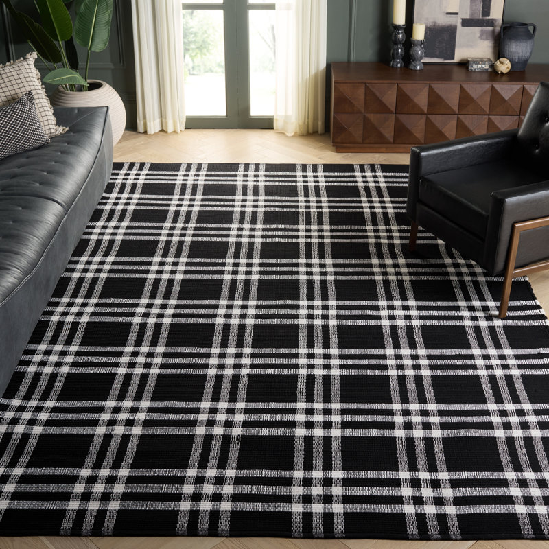 Montauk 181 Hand Woven 80% Paper Chindi; 20% Cotton Machine Washable Plaid Rug, Rectangle 8' x 10'