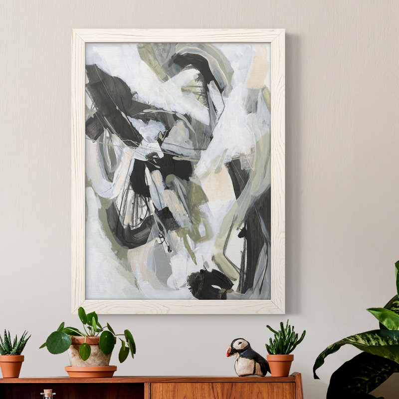 Toile encadrée de qualité supérieure Electron Net II - prête à être accrochée, H 43,5 po x l 31,5 po x P 1 po, Cadre blanc
