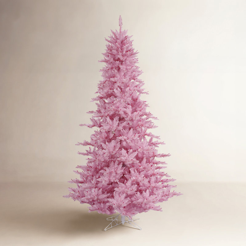 9' Pink Fir Artificial Christmas Tree, 10' H x 68" W