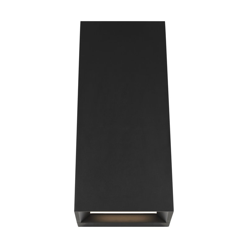 Pitch LED Outdoor Flush Mount, Black, 12" H x 5" W x 3.9" D