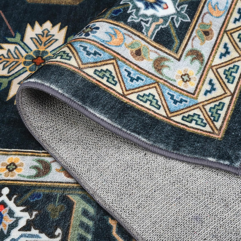 Tapis traditionnel à bordure médaillon, Rectangle 5 pi x 7 pi
