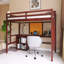 Lit mezzanine à structure en bois avec bureau et tableau d'écriture-1025914117-1025914171