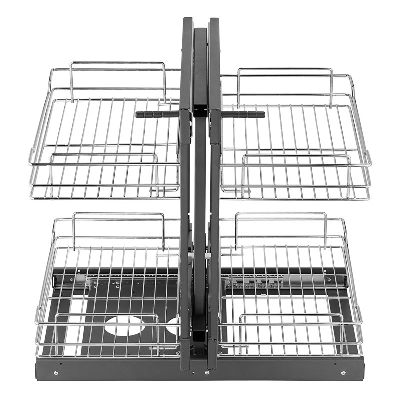 Panier d'armoire de cuisine à 2 niveaux et 4 tablettes