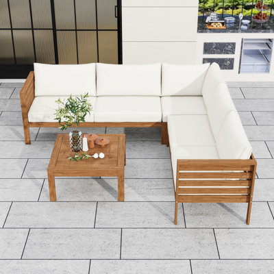 Ensemble de canapé d'extérieur avec table basse et coussins, ensemble de conversation modulaire