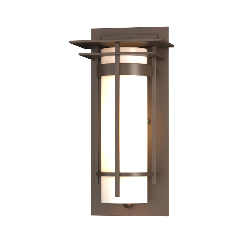 Plafonnier encastré d'extérieur à 1 ampoule Banded, Bronze côtier, H 12,5 po x l 6 po x P 4,7 po