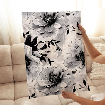 Motif floral noir et blanc III