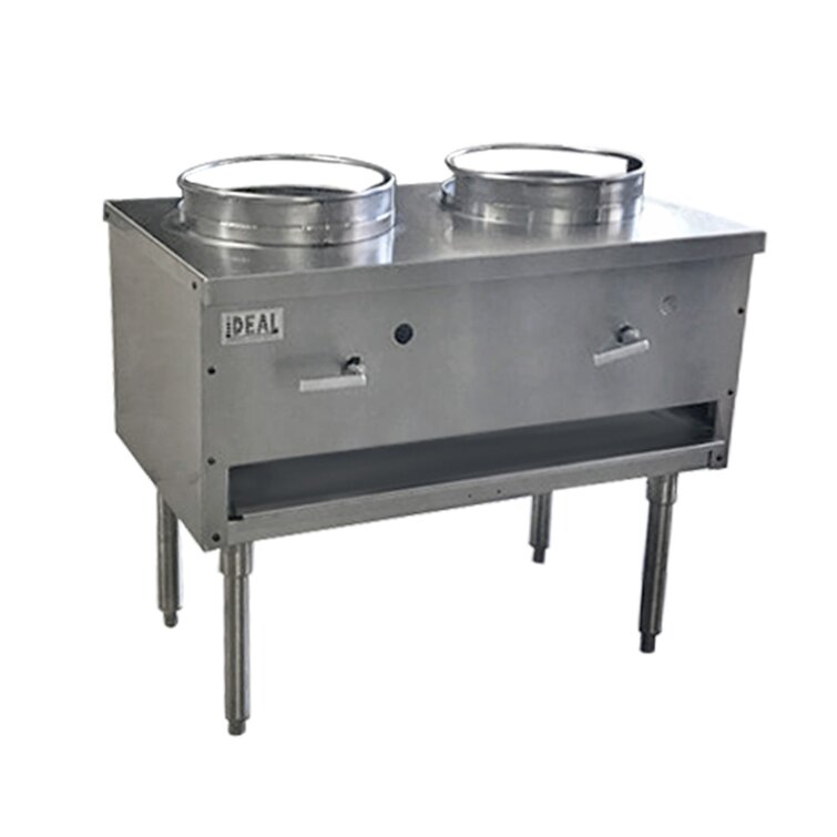 NSF 36 Wide Restaurant Commercial Two Hole Chinese Wok Range Cooler Depot U2HC