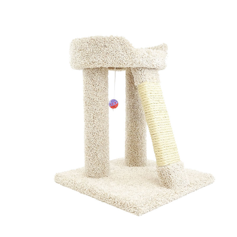 Arbre à chat 24 po avec tapis en sisal et moelleux New Cat Condos, Beige