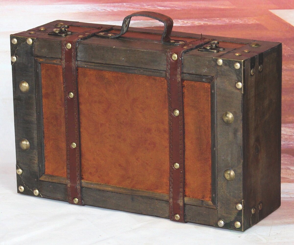 World Menagerie Prem 2 Piece Leather Vintage Trunk & Reviews