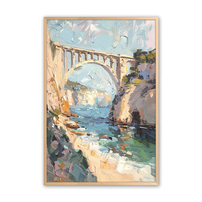 «Bridging Hues», impression encadrée sur papier par Azure Artisanal Studio, Érable brut, H 15 po x l 12 po x P 1,25 po