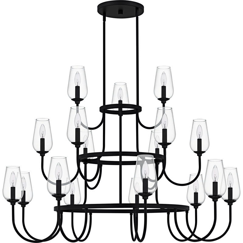 Lustre noir mat 18 lumières Viscount