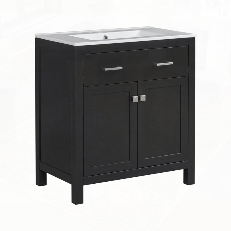 Bathroom Vanity with Ceramic Sink, Black
