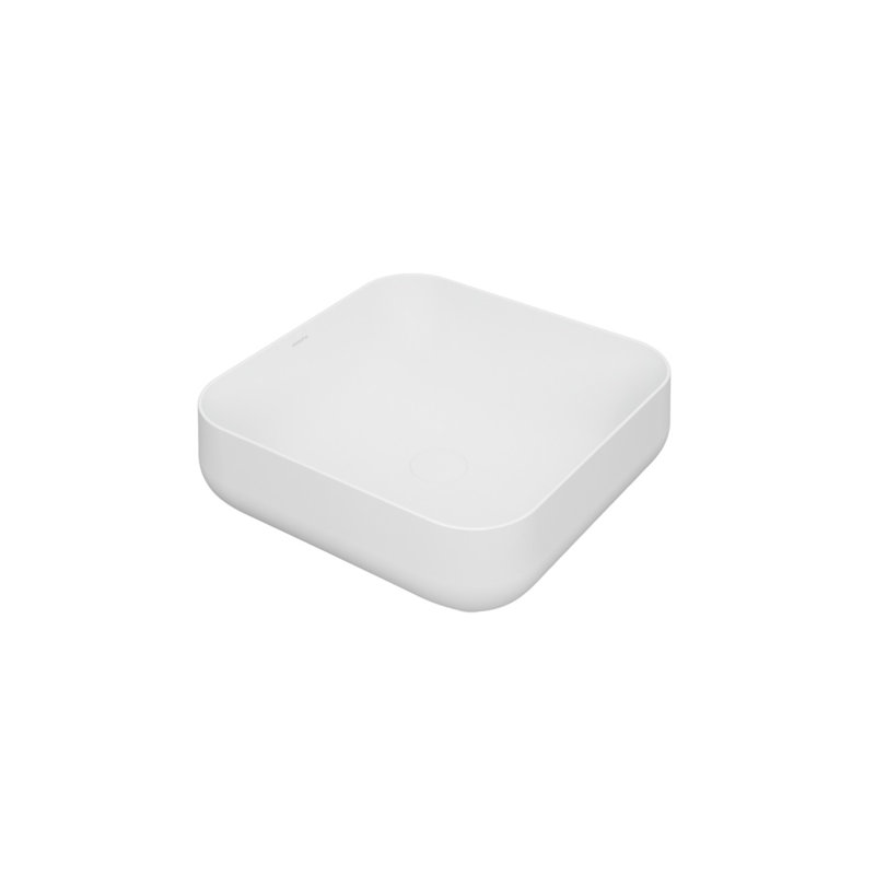 Saniterra 440mm L x 440mm W Ceramic Square Sink, Cream