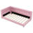 Upholstered Twin XL Platform Bed with LED Lights & Built-in USB Charging Ports, Pink-578515839-578515776