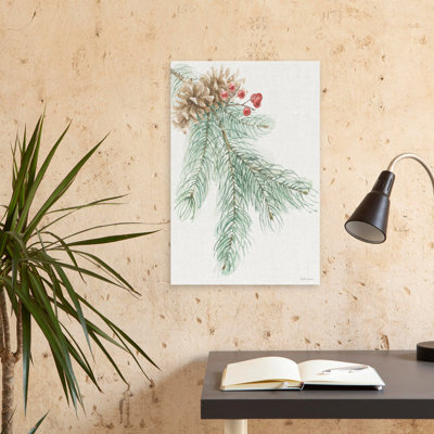 Boisé d'hiver Huit - baies brun, art de Noël vert