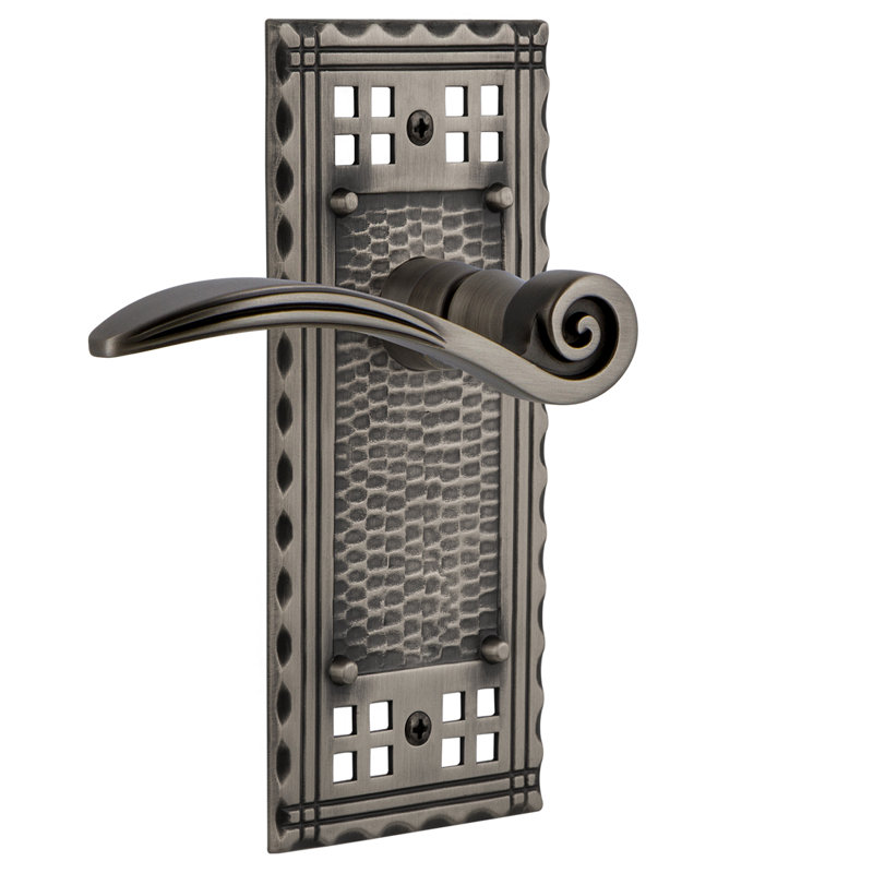 Assiette Craftsman Passage (couloir et garde-robe) avec levier Swan, 2-3/8 po, Étain antique